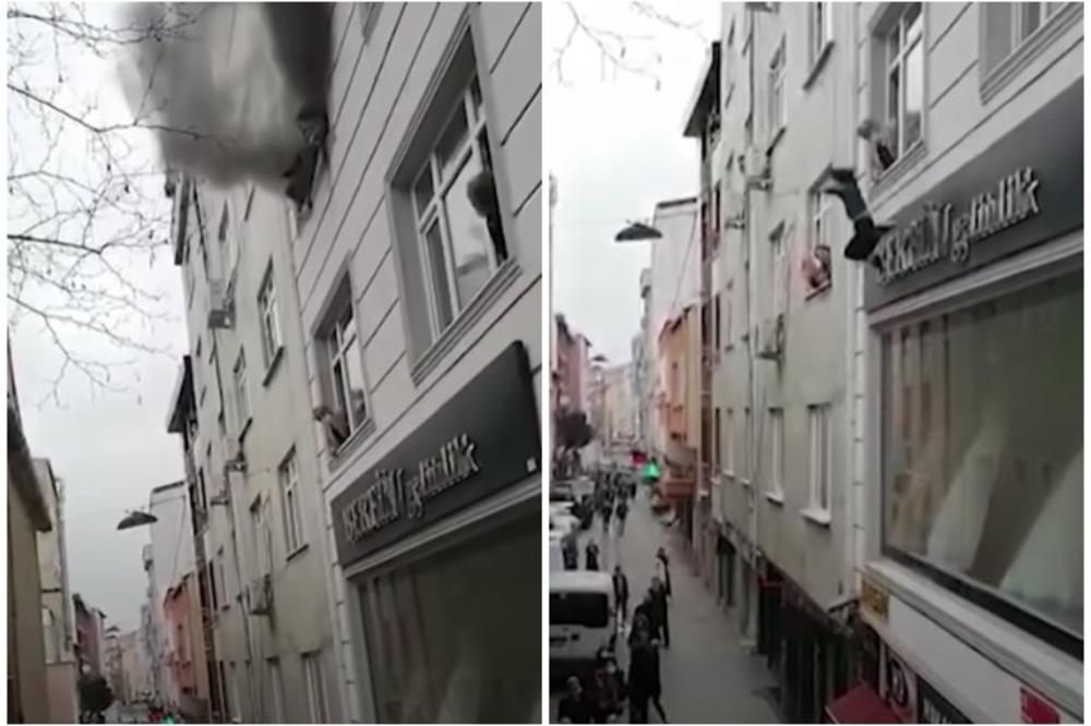 MAJKA BACILA DJECU SA TREĆEG SPRATA KROZ PROZOR (VIDEO)