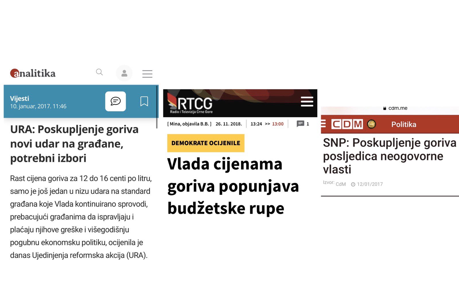Zirojević komentarisao poskupljenja goriva: Da li i dalje važe ove ocjene partija nove vlasti? Do koga li je?