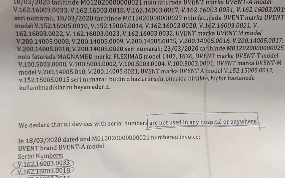 Svi isporučeni respiratori su testirani i novi