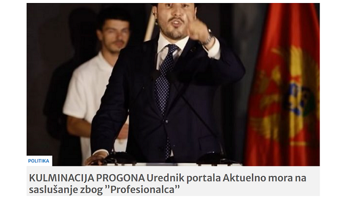 Urednik portala Aktuelno mora na saslušanje zbog ”Profesionalca”