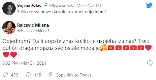 Milena Raičević edukovala Bojanu Jokić: Da li uopste znas koliko je uspjeha iza nas? Treci put OI draga moja,uz sve ostale medalje