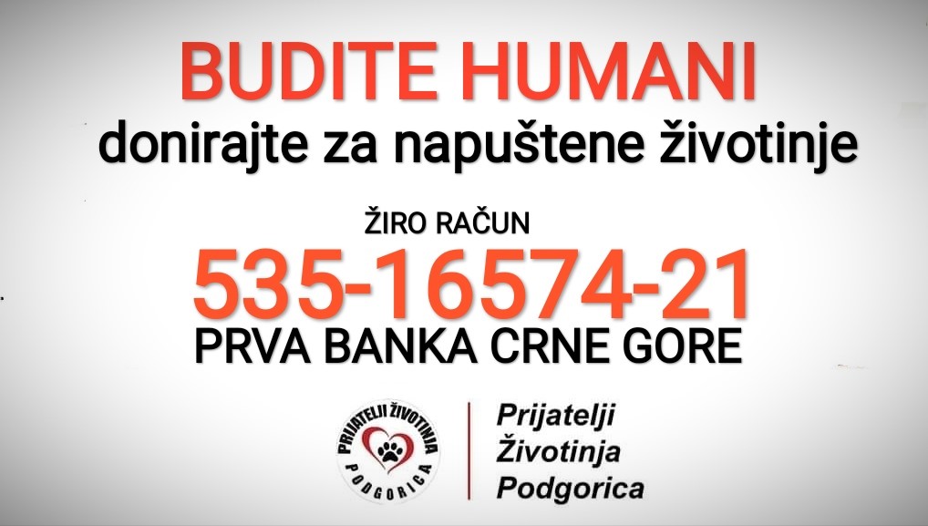 Budite humani, donirajte za napuštene životinje