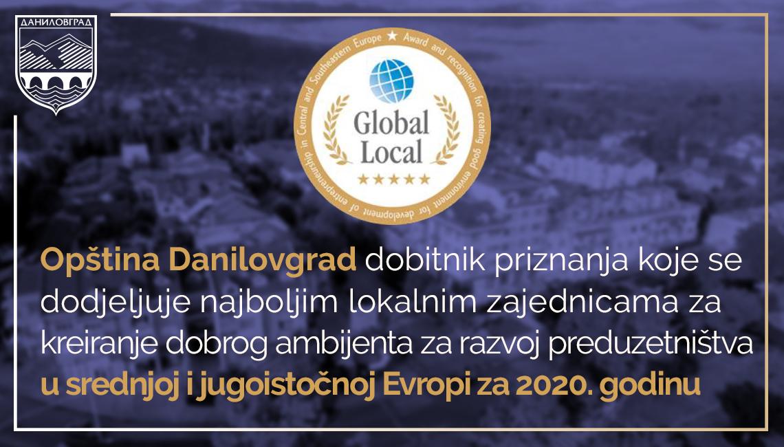 Opština Danilovgrad dobitnik priznanja Globallocal