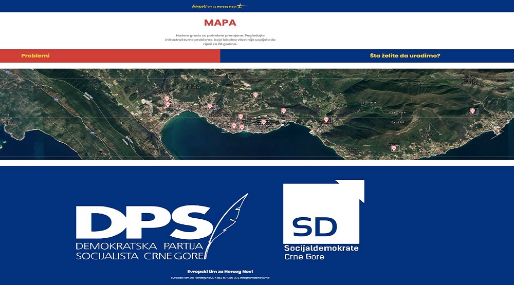 Evropski tim za Herceg Novi: Interaktivna mapa sa više od 250 problema grada
