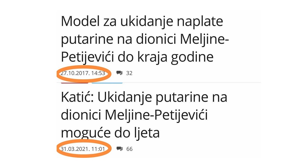 DPS Herceg Novi: Aktuelna lokalna vlast obećavala ukidanje naplate putarine na putu Meljine – Petijevići – OBEĆANJE NIJE ISPUNJENO