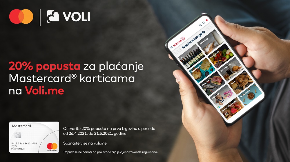 Mastercard i Voli u zajedničkoj akciji: 20% popusta za kupovinu u online prodavnici VOLI.ME