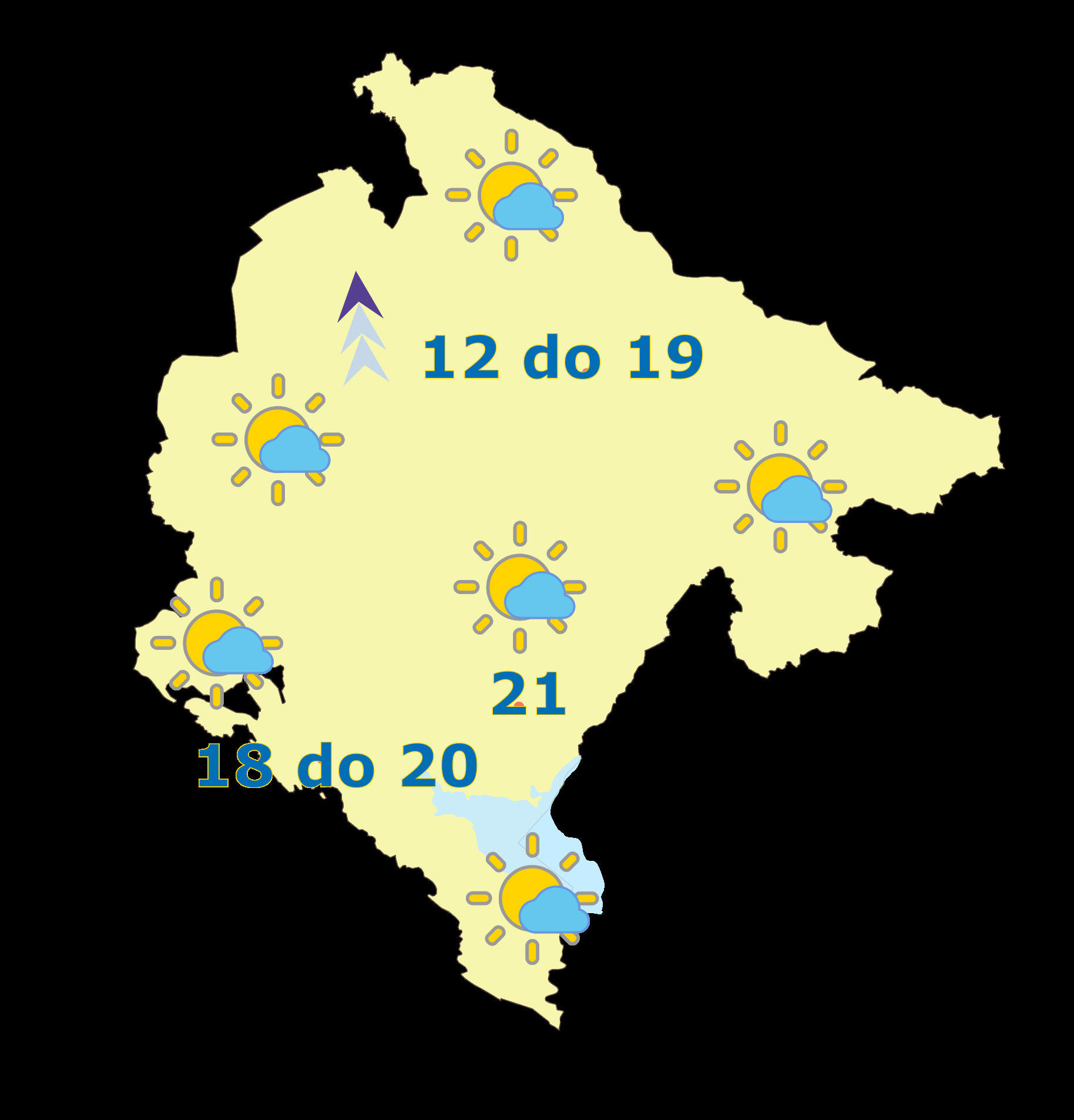 Sjutra promjenjivo oblačno, do 22 stepena