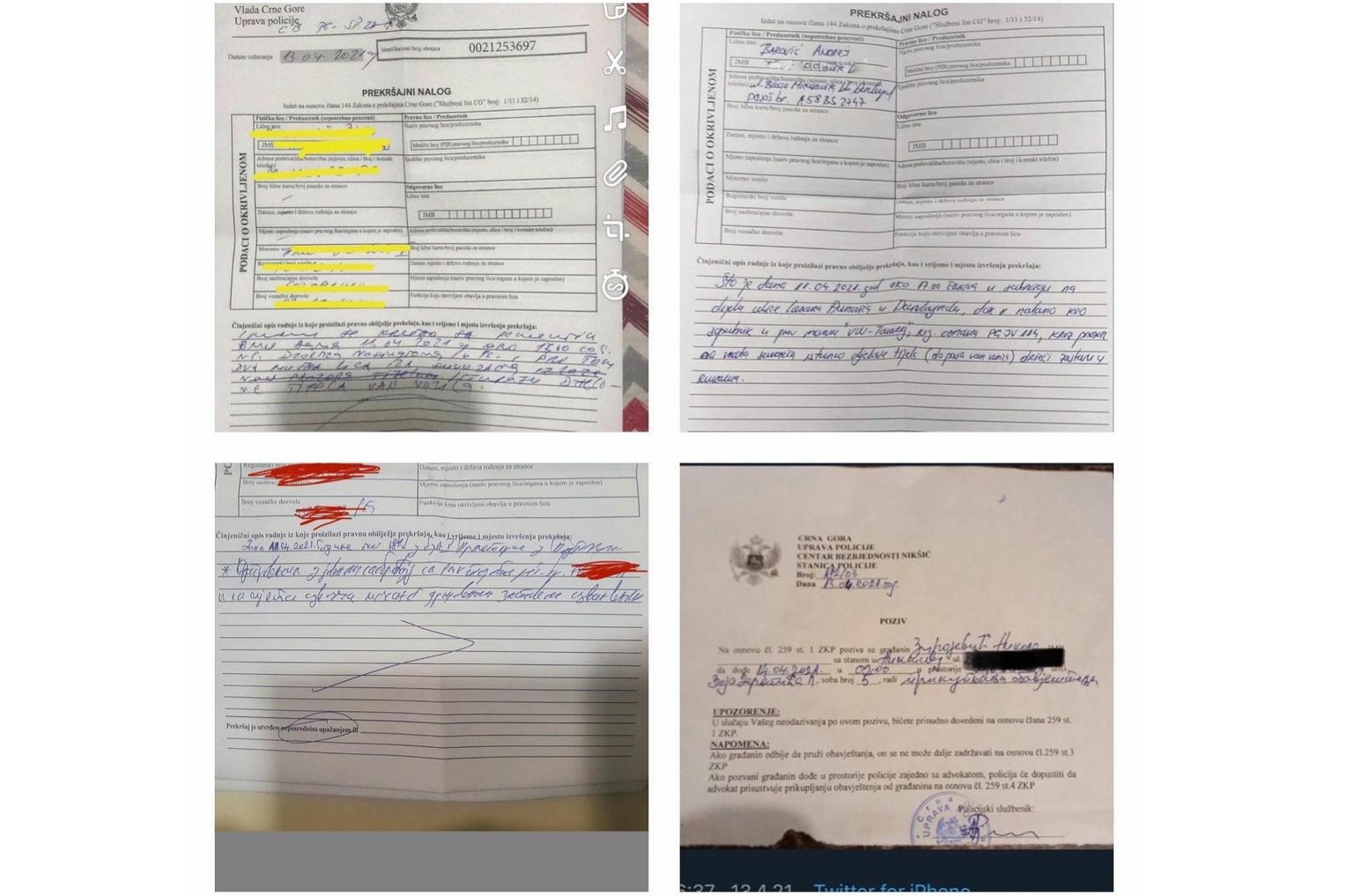 Policija učesnicima patriotskih autokolona uručuje pozive bez objašnjenja i prekršajne kazne