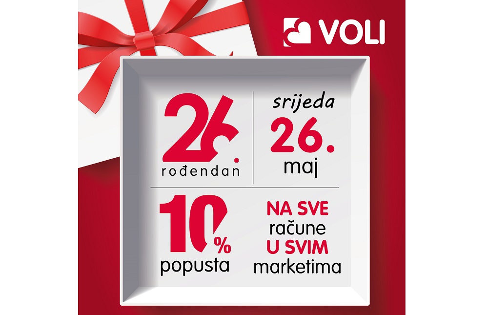 Računi u svim Volim marketima – 10%