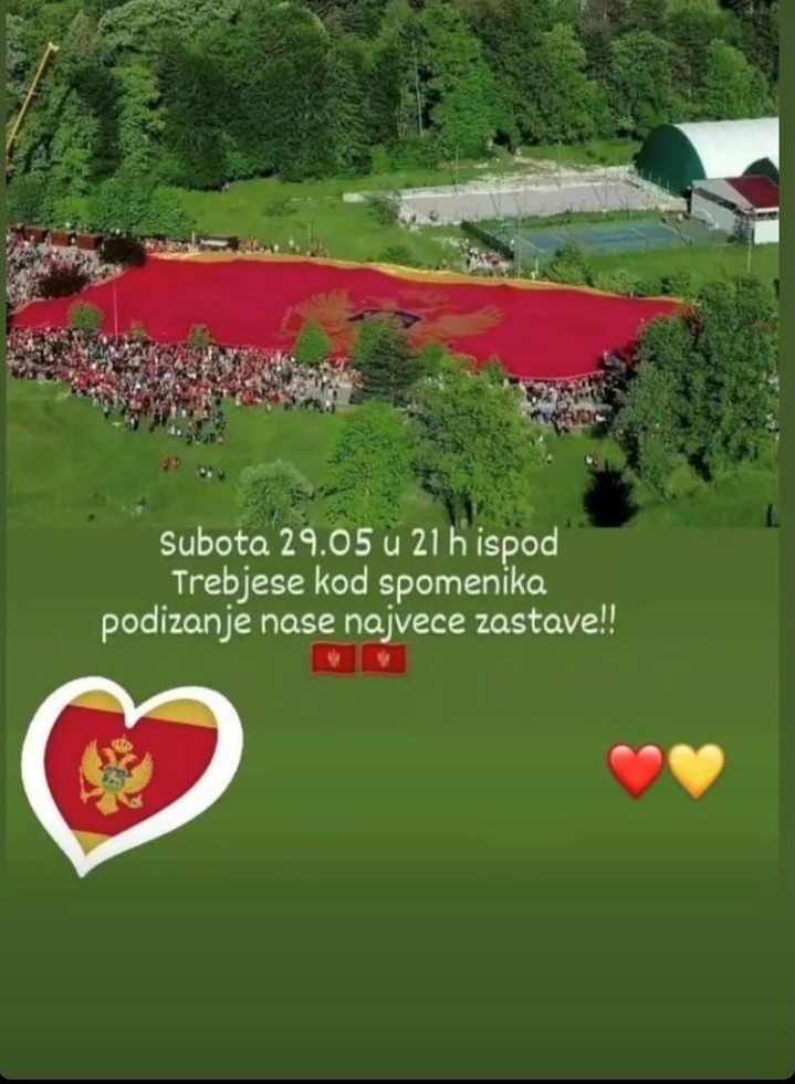 Podizanje najveće crnogorske zastave u subotu u Nikšiću