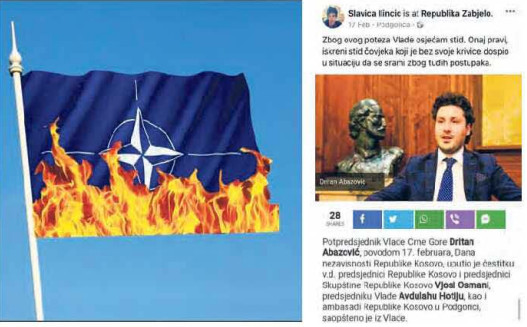 Slavica Ilinčić aktivna na društvenim mrežama: NATO zastava u plamenu, Kosovo je dio Srbije…