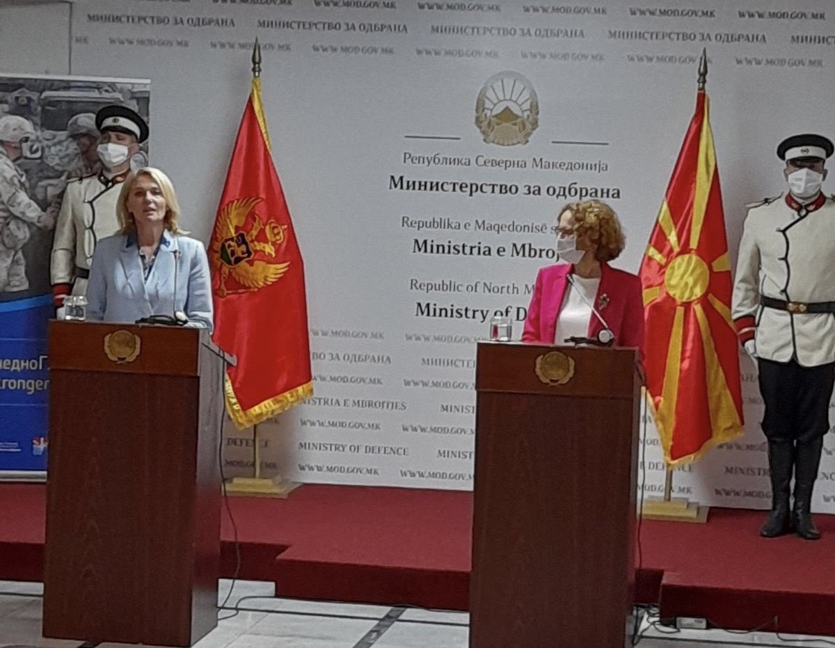 Injac sa Šekerinskom Jankovskom: Izuzetna odbrambena saradnja Crne Gore i Sjeverne Makedonije