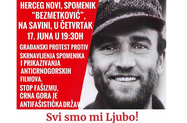 I u Herceg Novom protest zbog skrnavljenja spomenika Ljuba Čupića