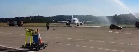 Vodeni pozdrav za Air Montenegro u Banjaluci