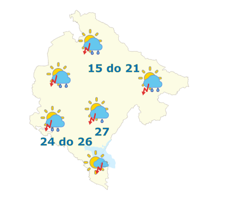 Sjutra nestabilno, kiša ili pljuskovi