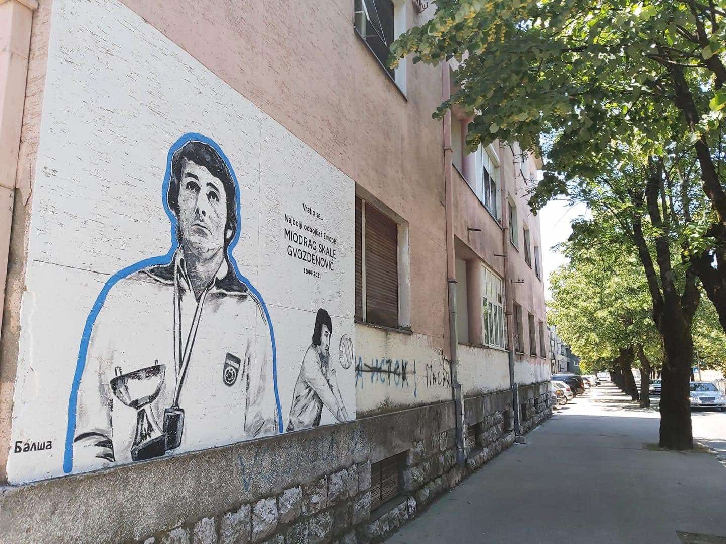 Mural u Nikšiću posvećen ikoni crnogorskog i jugoslovenskog sporta Miodragu Skalu Gvozdenoviću