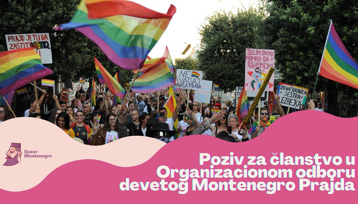 Pozvali zainteresovane da se prijave za članstvo u Organizacionom odboru Montenegro Prajda 2021
