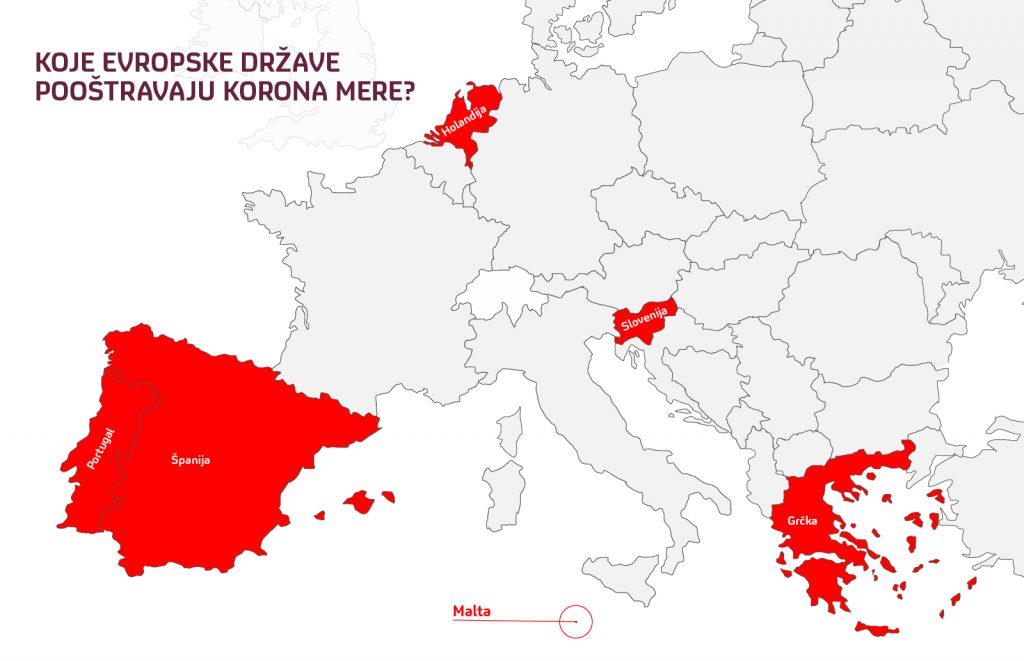 (MAPA) Koje evropske države pooštravaju korona mjere