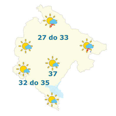 Sjutra toplo, do 37 stepeni