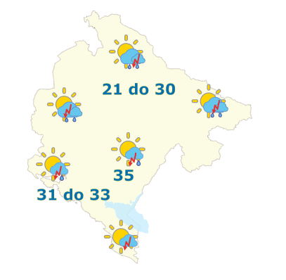 Sjutra popodne kiša, do 35 stepeni