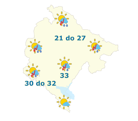 Sjutra promjenjivo oblačno, uz mjestimičnu kišu