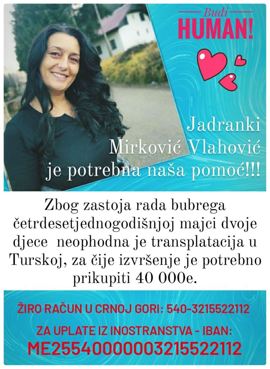 Jadranki Mirković Vlahović potrebna pomoć za liječenje