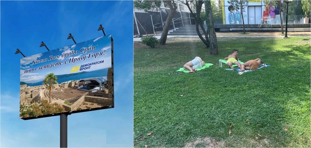 CRNOGORSKO PRIMORJE U RUBRICI VJEROVALI ILI NE: Turisti spavaju ispred restorana, bilbordima zahvaljujemo braći Srbima na posjeti
