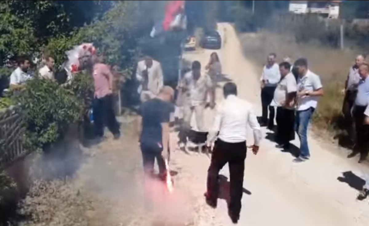 ŠOKANTNA SCENA SA SRPSKE SVADBE (VIDEO): ŠUTIRALI PSA I JURILI GA S BAKLJAMA