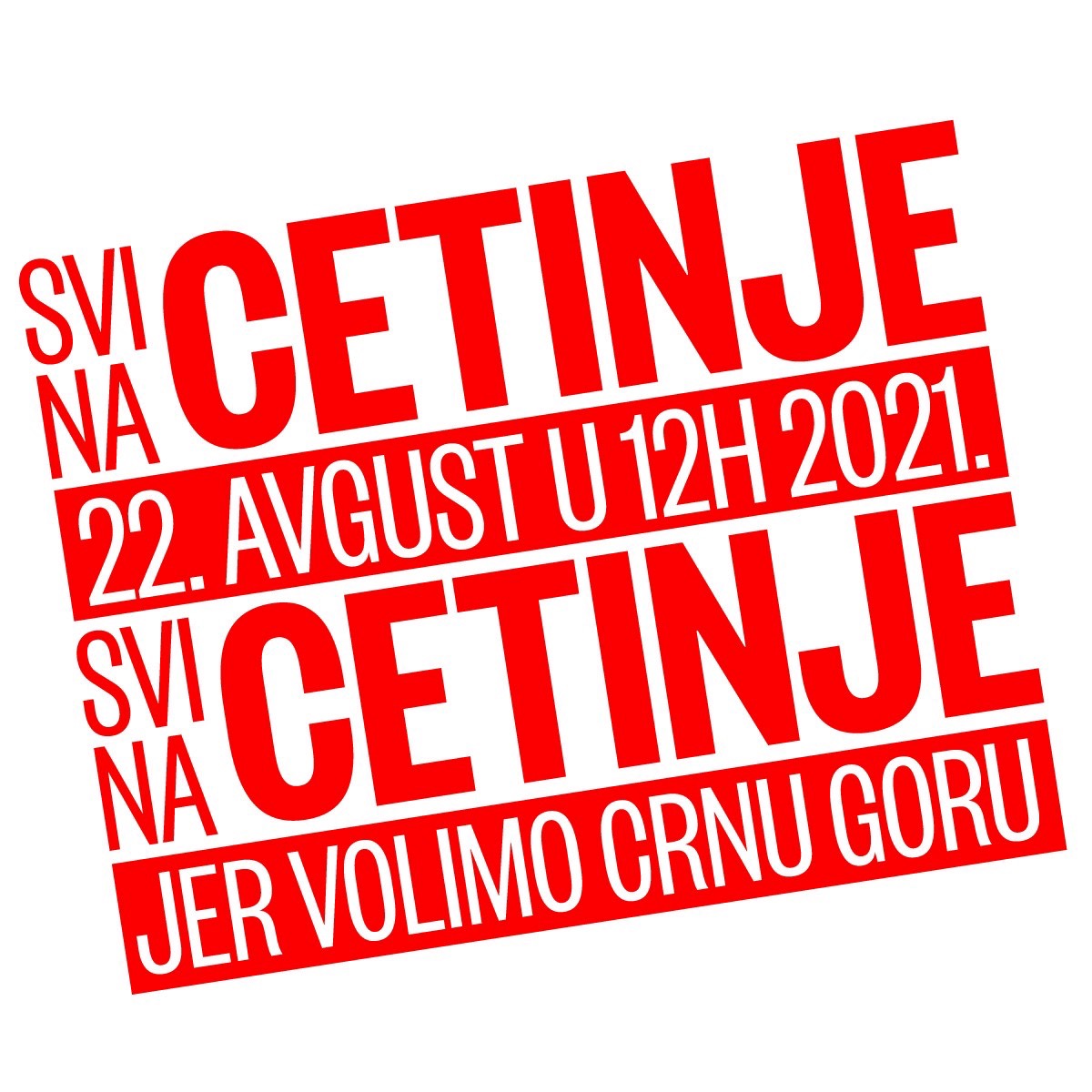 Sjutra svi na Cetinje: Pokažimo da su nam na srcu ideali građanske, časne, viteške i slobodne Crne Gore, koja ne ljubi lance!