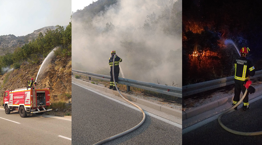 Požar iznad Risna i dalje aktivan