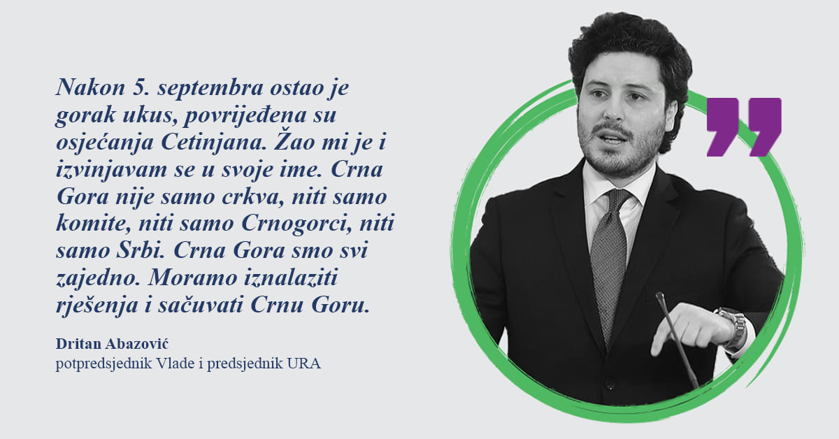 Abazović: Izvinjavam se Cetinjanima