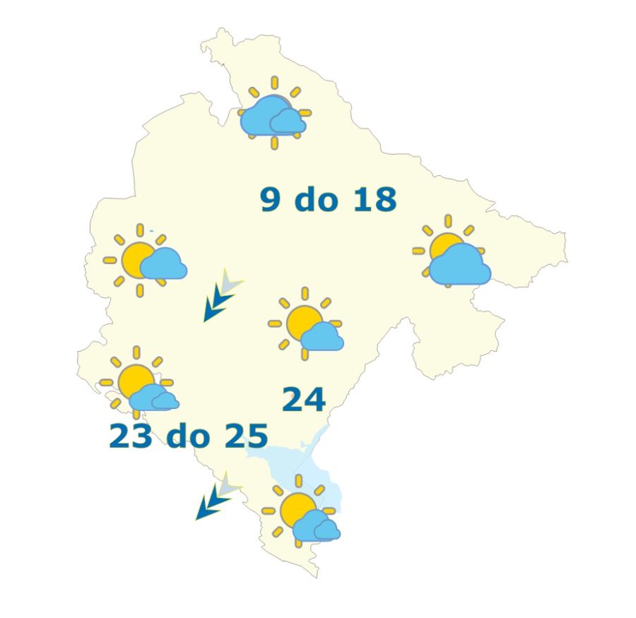 Sjutra umjereno oblačno