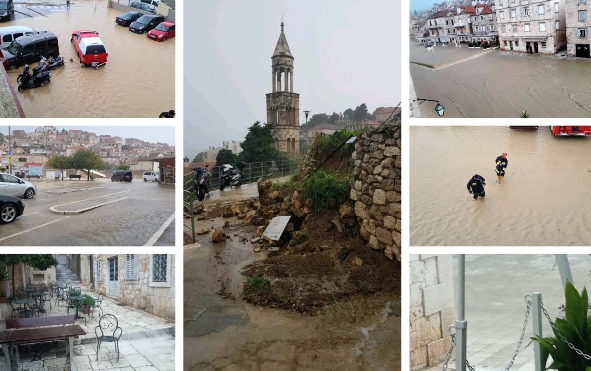 Jako nevrijeme pogodilo Hvar: Ulice pod vodom, munja udarila u kuću