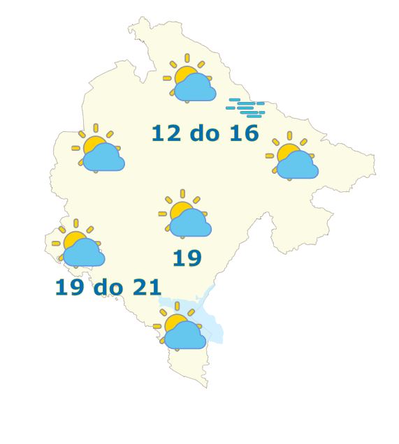 Sjutra promjenljivo oblačno, do 21 stepena