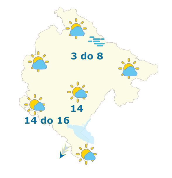 Sjutra toplije i bez padavina, do 16 stepeni