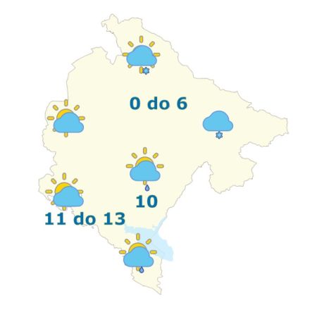 Sjutra oblačno, ponegdje slabe padavine