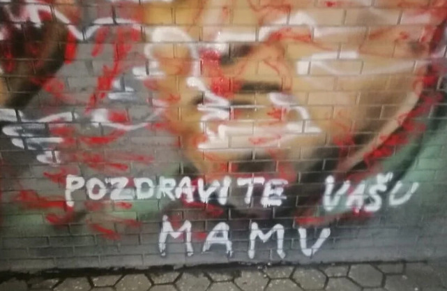 Išaran mural ratnom zločincu Ratku Mladiću u Novom Sadu: Pozdravite vašu mamu