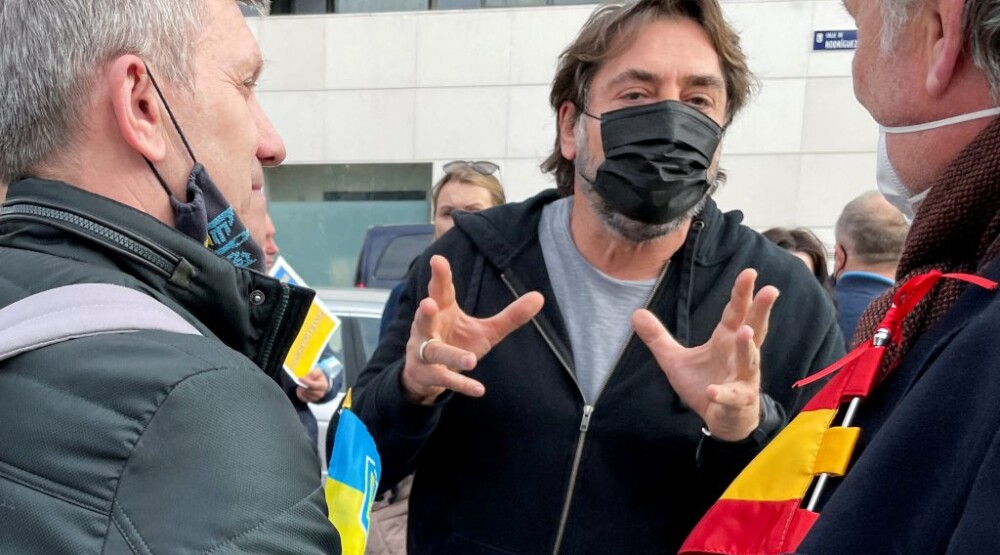 Havijer Bardem na protestu u Madridu protiv ruske invazije