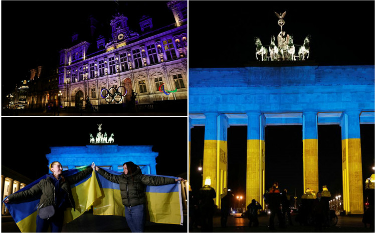 Berlin i Pariz u bojama Ukrajine