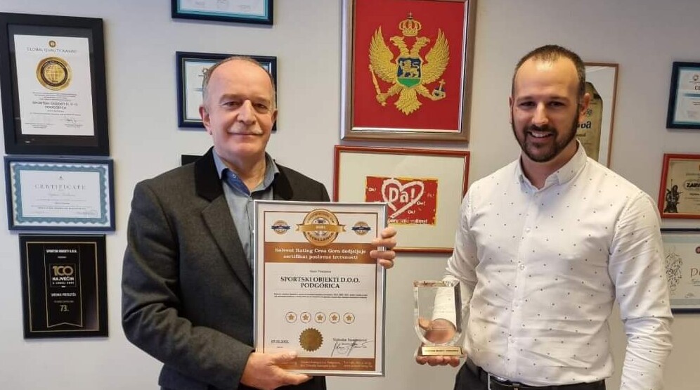 Sportski objekti Podgorica i ove godine dobitnik Zlatnog sertifikata