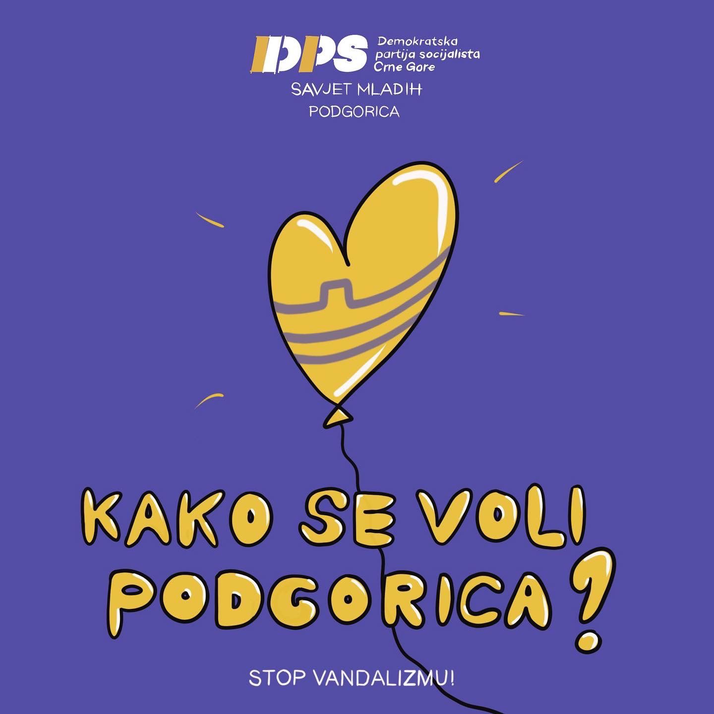 Savjet mladih DPS Podgorica kreirao i pokrenuo internet kampanju “Stop vandalizmu”