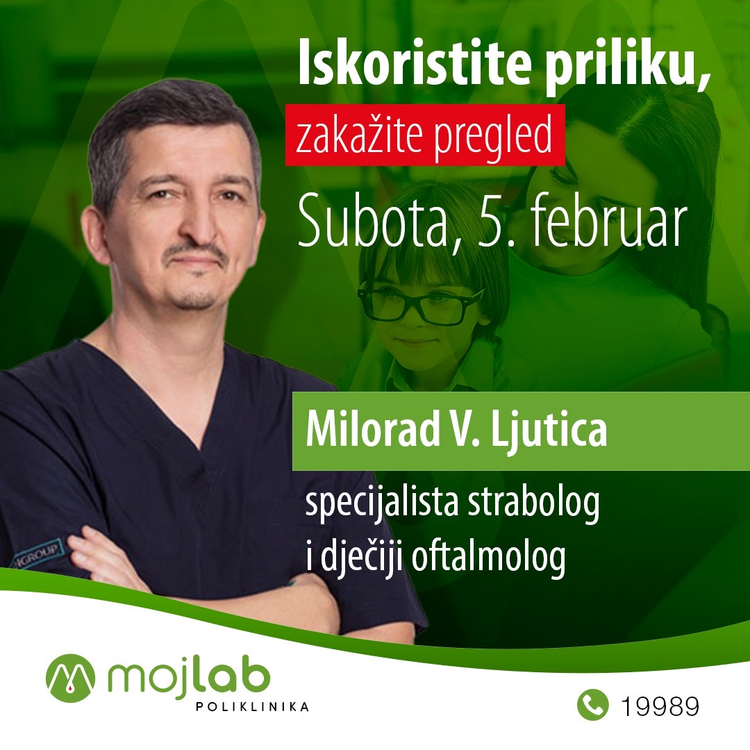 Čuveni stručanjak dr Ljutica ordiniraće u subotu u poliklinici Moj Lab