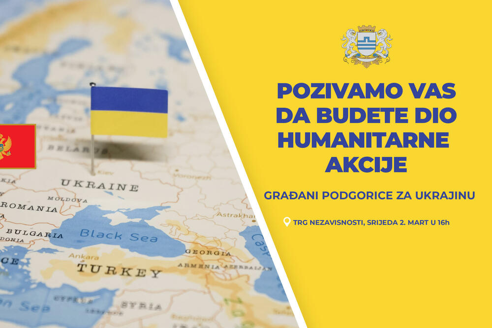 Humanitarna akcija na Trgu nezavisnosti: Građani Podgorice za Ukrajinu