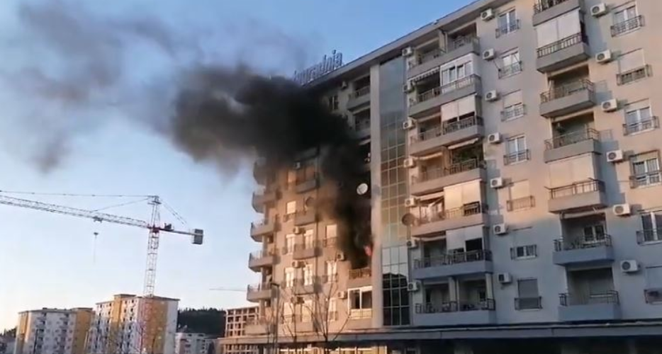 VIDEO: Ugašen požar u zgradi Zetagradnje na Zabjelu