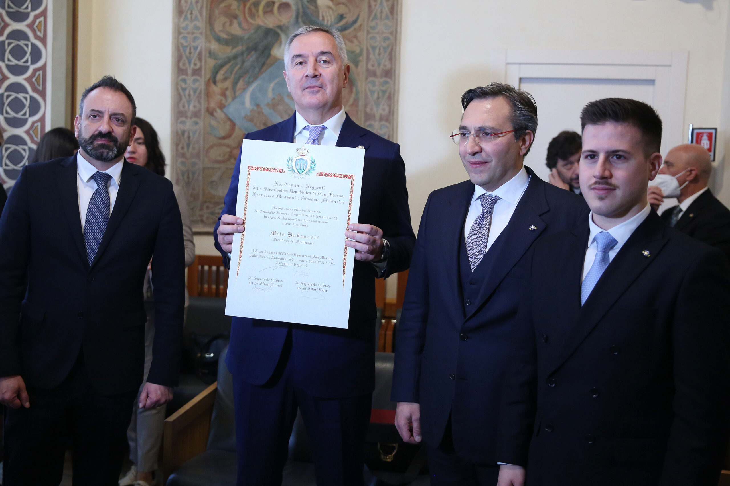 Đukanović u San Marinu odlikovan ordenom Viteza velikog krsta