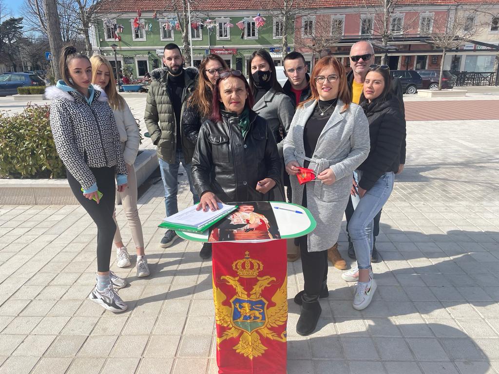 Akcija Mladih Liberala Nikšića, peticija za nacionalnu penziju umjetniku Laketiću