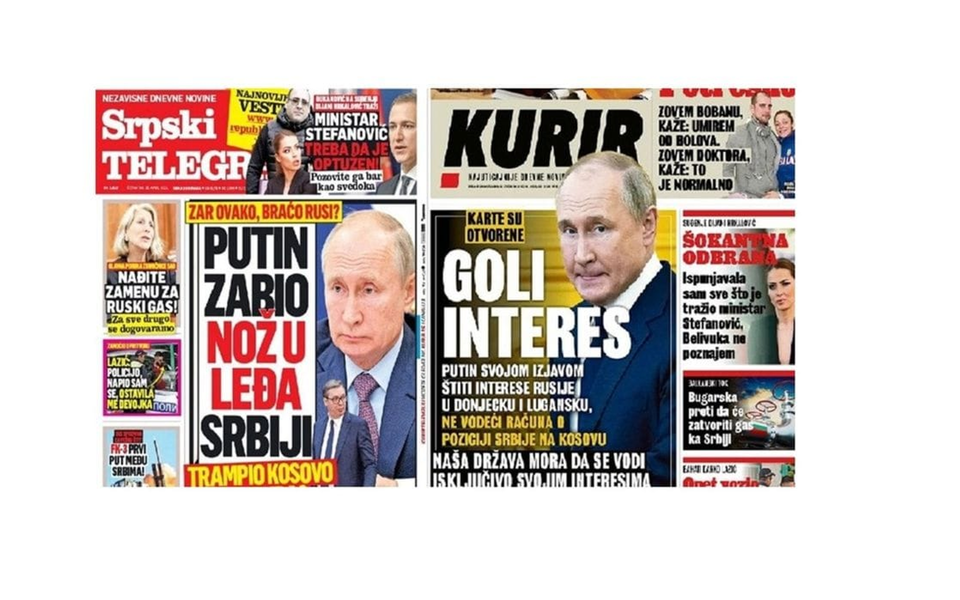 Putin meta Vučićevih tabloida: “Zar ovako, braćo Rusi?”