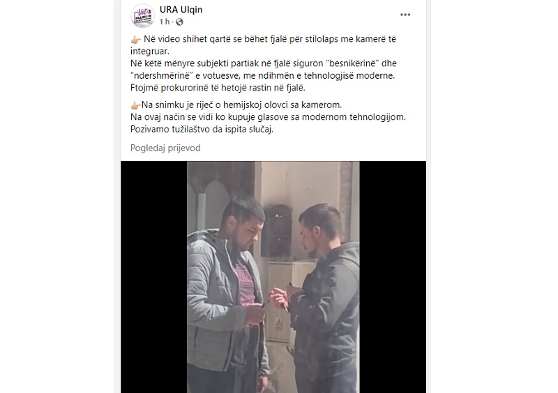 Ulcinjska URA objavila snimak: Hemijska olovka sa kamerom, vidi se ko kupuje glasove