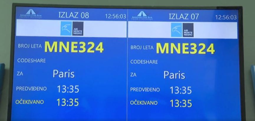 Air Montenegro prvi put poletio za Pariz