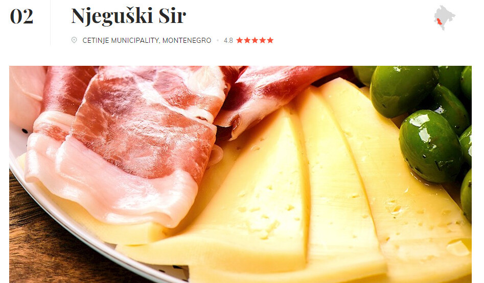 Njeguški sir drugi najbolji na svijetu